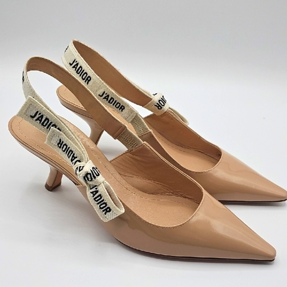 Dior Beige Slingback Pumps with Dust Bag - Picture 1 of 14